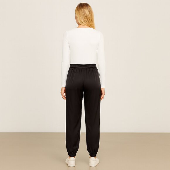 Zara Trafaluc Black Silk-likeJogger Pants Casual Comfort with Urban Edge Size XS - Picture 3 of 7